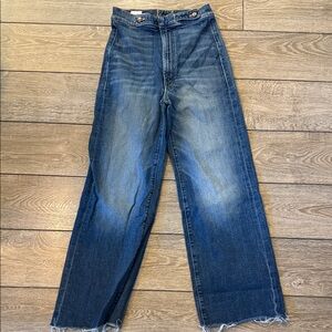 MOTHER Straight-Leg High-Rise Jeans in Dark Blue Fade